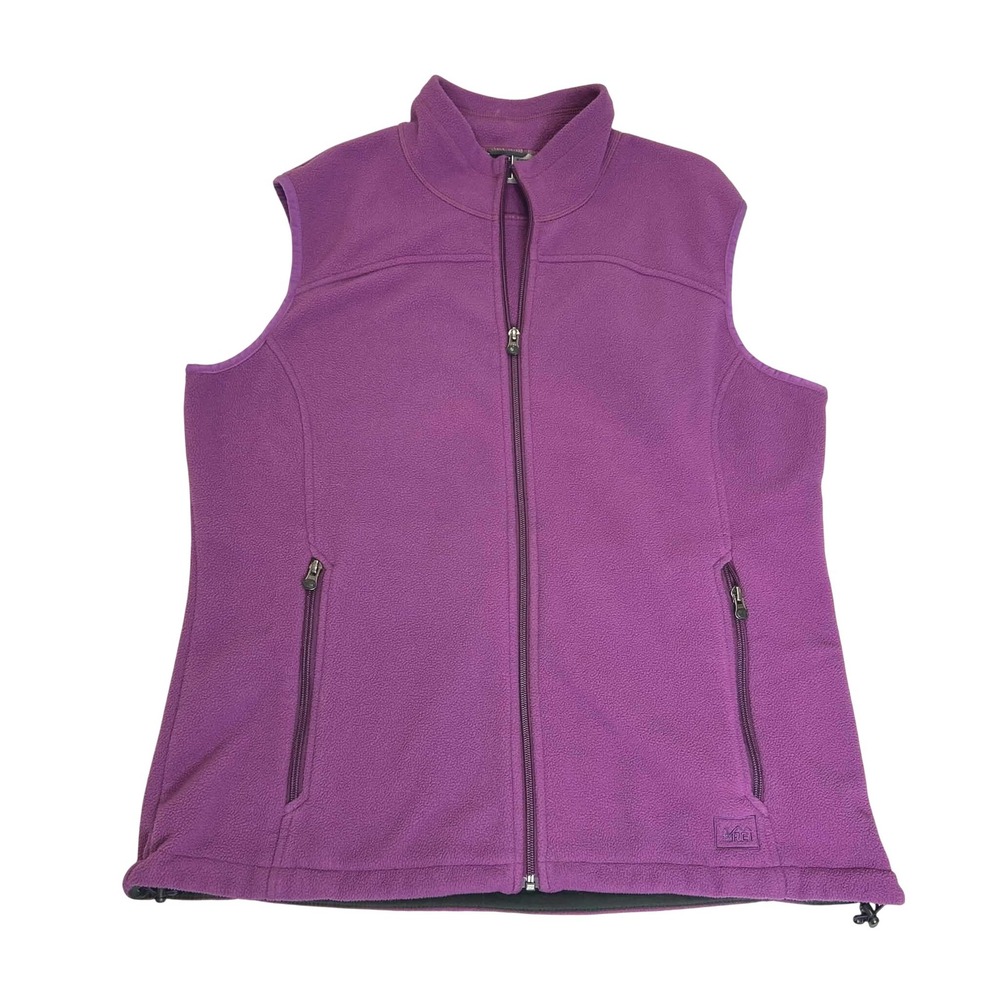 REI Polartec Classic Fleece Vest Womens XL Purple Full Zip Sleeveless Jacket